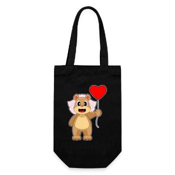 Bear Bridal Balloon Wedding - Gift Bag for Bottles - black - Front