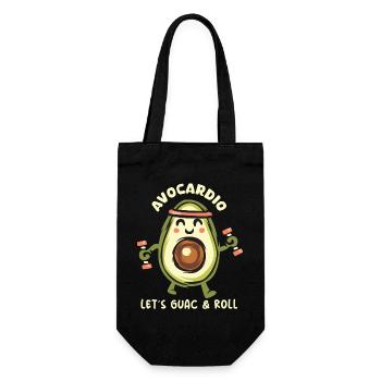 Avocardio – Let’s Guac & Roll! Symbol - Geschenkbeutel für Flaschen - Schwarz - Vorne