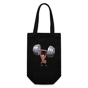 Lustige Ameise im Fitnessstudio beim Gewichtheben - Geschenkbeutel für Flaschen - Schwarz - Vorne