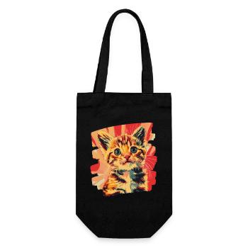 Kätzchen - Geschenkbeutel für Flaschen - Schwarz - Vorne