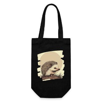 Hedgehog - Gift Bag for Bottles - black - Front