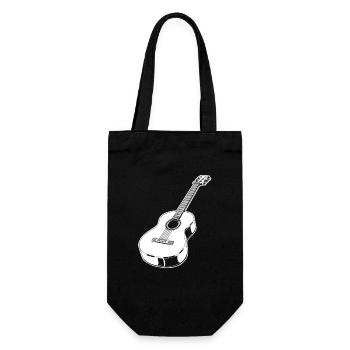 Acoustic Guitar - Gift Bag for Bottles - black - Front