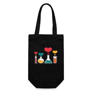 Laboratoire de chimie Cœur Passion pour les laborantins - Sac à bouteille - noir - Devant
