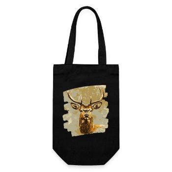 Cerf avec bois - Sac à bouteille - noir - Devant