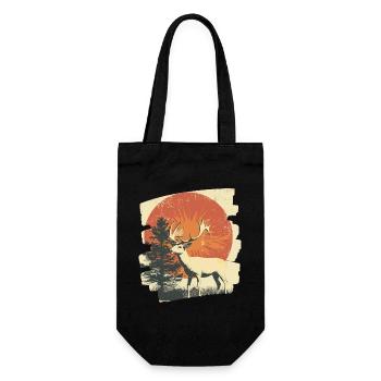Cerf avec bois - Sac à bouteille - noir - Devant