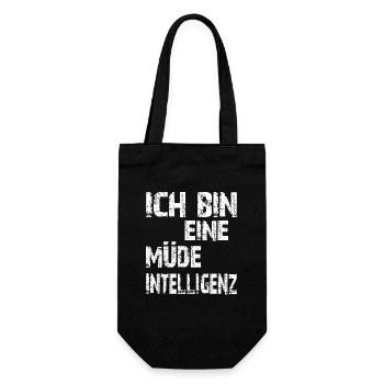 AI Saying: I'm a tired intelligence - Gift Bag for Bottles - black - Front