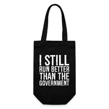 I still run better than the government - Geschenkbeutel für Flaschen - Schwarz - Vorne