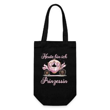 Heute Bin Ich Prinzessin Kutsche Mädchen - Geschenkbeutel für Flaschen - Schwarz - Vorne