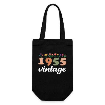 70 Années Vintage 1955 Anniversaire Femmes Fleurs - Sac à bouteille - noir - Devant