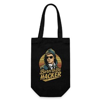 Born to Be Hacker – Informatik Nerd IT - Geschenkbeutel für Flaschen - Schwarz - Vorne