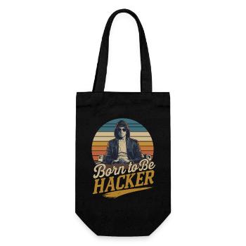 Born to Be Hacker – Computer Science Nerd IT - Gift Bag for Bottles - black - Front