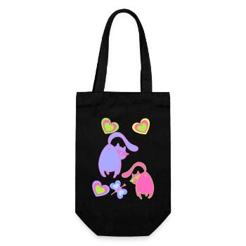 Valentin Chats Chat Coeur Coeurs Chers Partenaires - Sac à bouteille - noir - Devant