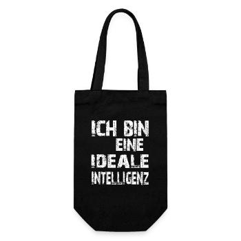 KI Spruch Ich bin eine ideale Intelligenz - Geschenkbeutel für Flaschen - Schwarz - Vorne
