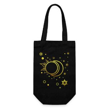 Sun, Moon and Stars Spiritual Astrology - Gift Bag for Bottles - black - Front