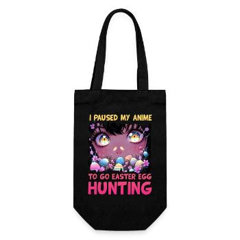 I paused my Anime to go Easter Egg Hunting - Gift Bag for Bottles - black - Front