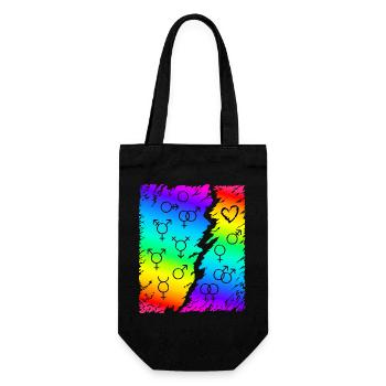 LGBT LGBTQ Rainbow Flag - Gift Bag for Bottles - black - Front