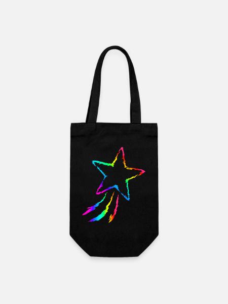 Sternschnuppe - Geschenkbeutel für Flaschen - Schwarz