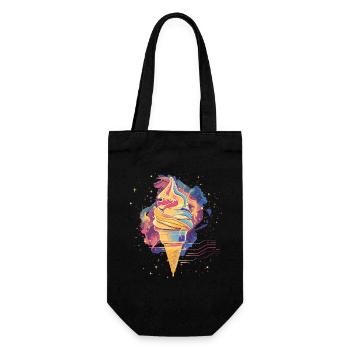 Eiscreme Vaporwave - Geschenkbeutel für Flaschen - Schwarz - Vorne