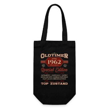 63. Geburtstag Geschenk Mann Oldtimer März 1962 - Geschenkbeutel für Flaschen - Schwarz - Vorne