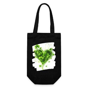 Saint-Patrick Shamrock Heart - Sac à bouteille - noir - Devant