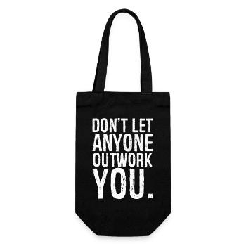 don't let anyone outwork you - Geschenkbeutel für Flaschen - Schwarz - Vorne