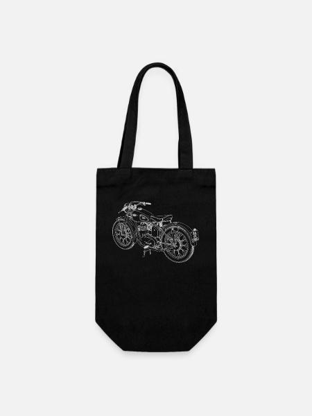 Motorrad Skizze - Geschenkbeutel für Flaschen - Schwarz