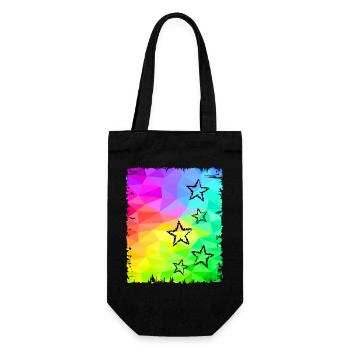 Colorful Stars Gradient Rainbow Colors - Gift Bag for Bottles - black - Front