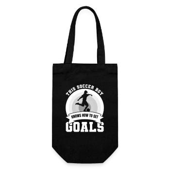 Garçon de football - Sac à bouteille - noir - Devant