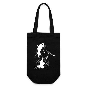 Flute Player Sketch - Gift Bag for Bottles - black - Front