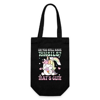 Oh you still have tonsils that s cute - Geschenkbeutel für Flaschen - Schwarz - Vorne