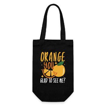 orange you glad to see me - Geschenkbeutel für Flaschen - Schwarz - Vorne