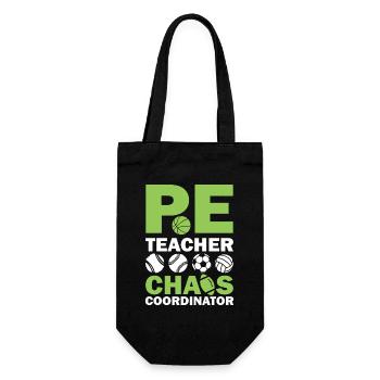 PE teacher chaos coordinator - Geschenkbeutel für Flaschen - Schwarz - Vorne