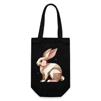 Géométrie charmante – Le lapin abstrait - Sac à bouteille - noir - Devant