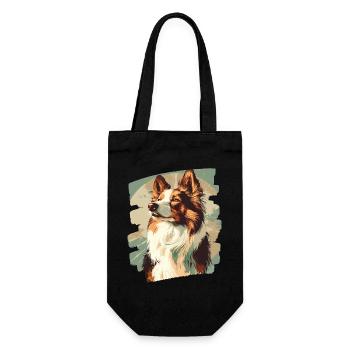 Collie - Geschenkbeutel für Flaschen - Schwarz - Vorne