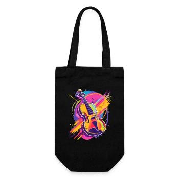 Violin Cartoon - Gift Bag for Bottles - black - Front