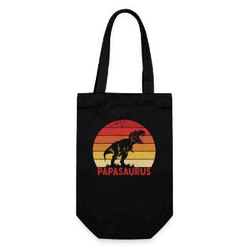 Papasaurus Papa Retro T-Rex Cadeau pour la fête des pères - Sac à bouteille - noir - Devant