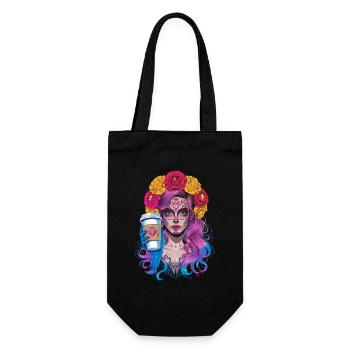 Dia de los Muertos Coffee with Beautiful Woman from - Gift Bag for Bottles - black - Front