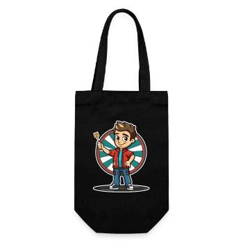 Darts Player Cartoon Style - Gift Bag for Bottles - black - Front