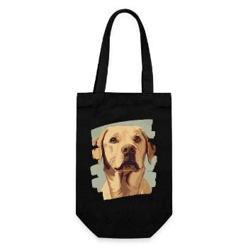 Labrador - Geschenkbeutel für Flaschen - Schwarz - Vorne