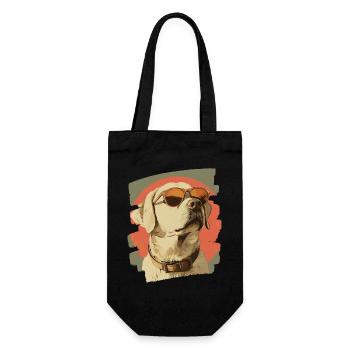 Labrador - Geschenkbeutel für Flaschen - Schwarz - Vorne