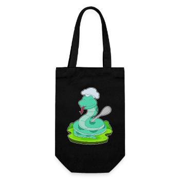 Schlange Koch Löffel Kochen - Geschenkbeutel für Flaschen - Schwarz - Vorne