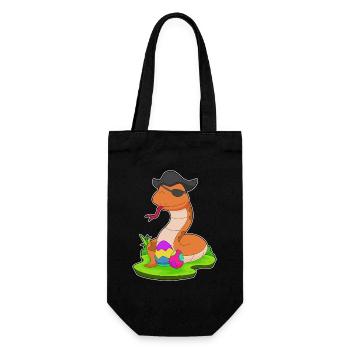 Schlange Ostern Pirat - Geschenkbeutel für Flaschen - Schwarz - Vorne