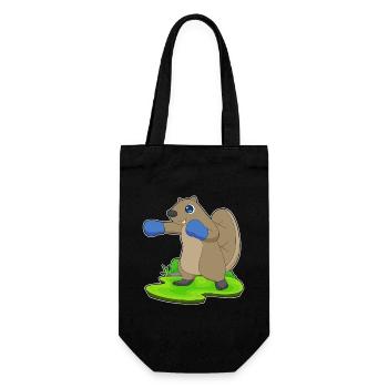 Biber Boxer Boxhandschuhe Boxen - Geschenkbeutel für Flaschen - Schwarz - Vorne