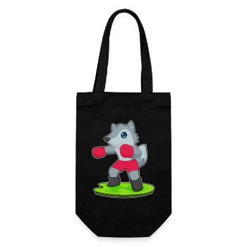 Wolf Boxer Boxhandschuhe Boxen - Geschenkbeutel für Flaschen - Schwarz - Vorne