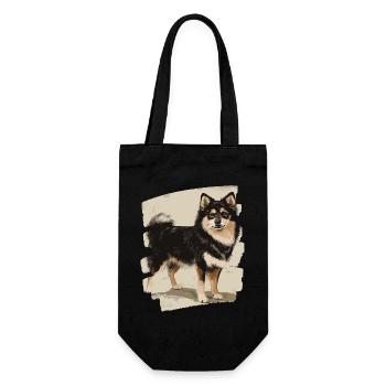 Finnischer Lapphund - Geschenkbeutel für Flaschen - Schwarz - Vorne