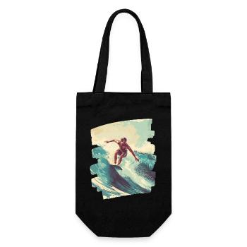 Surfer - Geschenkbeutel für Flaschen - Schwarz - Vorne
