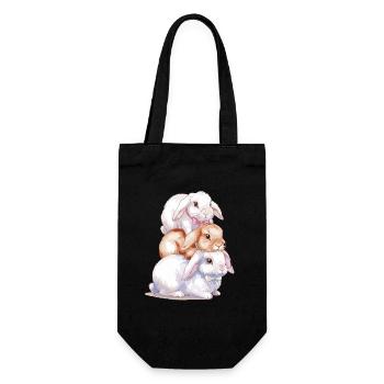 Pile de lapin mignonne pour les amateurs de lapins - Sac à bouteille - noir - Devant