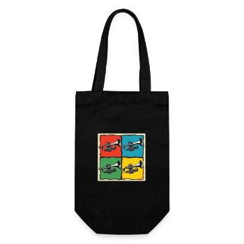 Trompette colorée Pop Art pour trompettes - Sac à bouteille - noir - Devant