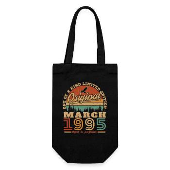 March 1995 Vintage Birthday Gift - Gift Bag for Bottles - black - Front