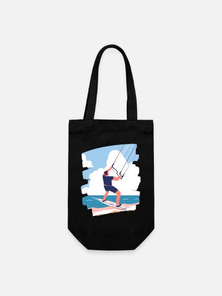 Kitesurfer - Geschenkbeutel für Flaschen - Schwarz